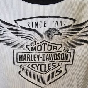 Harley-Davidson Black and White 115 Anniversary Eagle Tank!!